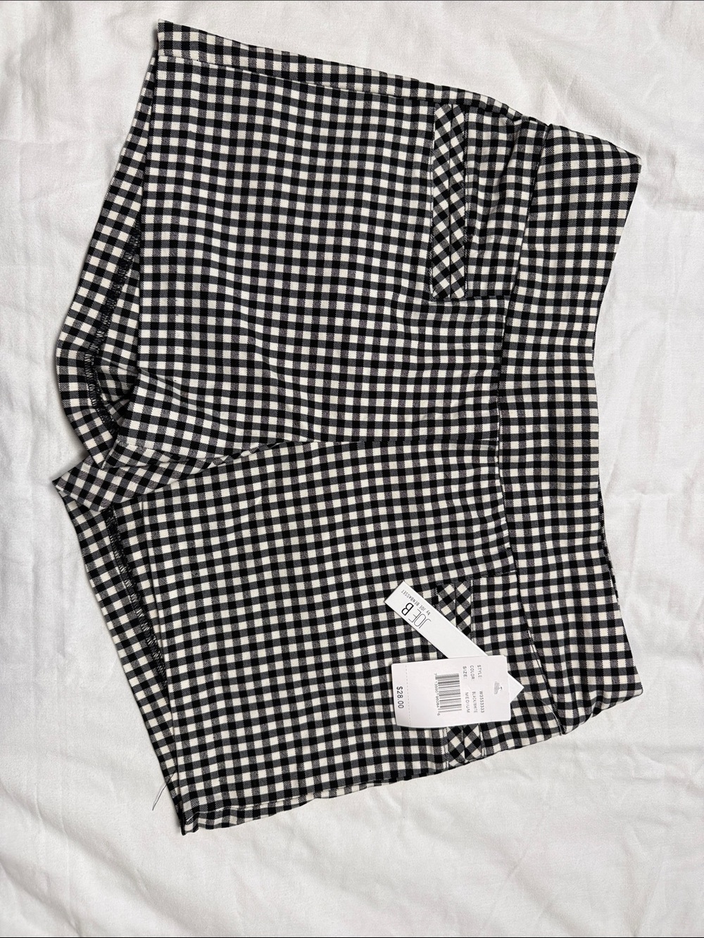 Black & White Gingham High-Waist Shorts checkered, super comfy, medium